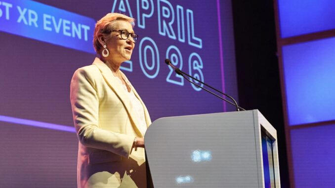 Anne Le Hénanff - Ministre déléguée chargée de l’Intelligence artificielle et du Numérique-annonce un renforcement de la stratégie XR française sur Laval Virtual