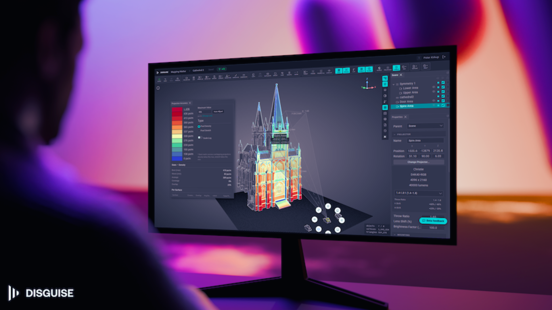 Disguise présentera à InfoComm 2026 ses dernières innovations logicielles dédiées aux expériences immersives, au projection mapping et aux infrastructures audiovisuelles connectées. © Disguise