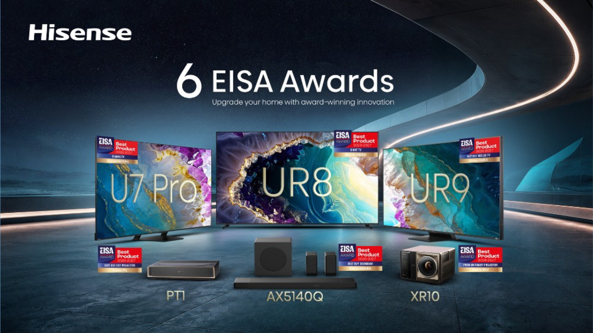 Hisense décroche six prix EISA pour ses téléviseurs, projecteurs et barres de son