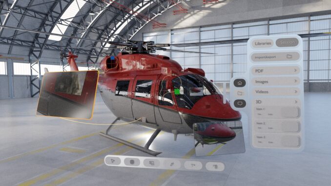 Vue d’artiste d’une interface immersive de la future plateforme Shariiing Next-Gen