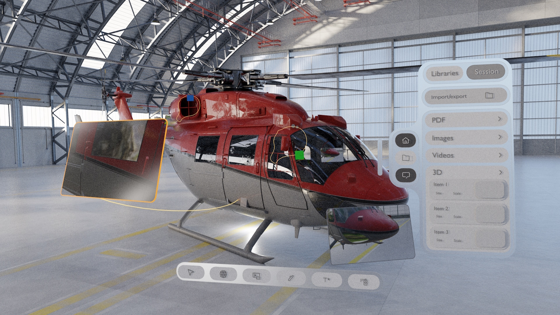 Vue d’artiste d’une interface immersive de la future plateforme Shariiing Next-Gen